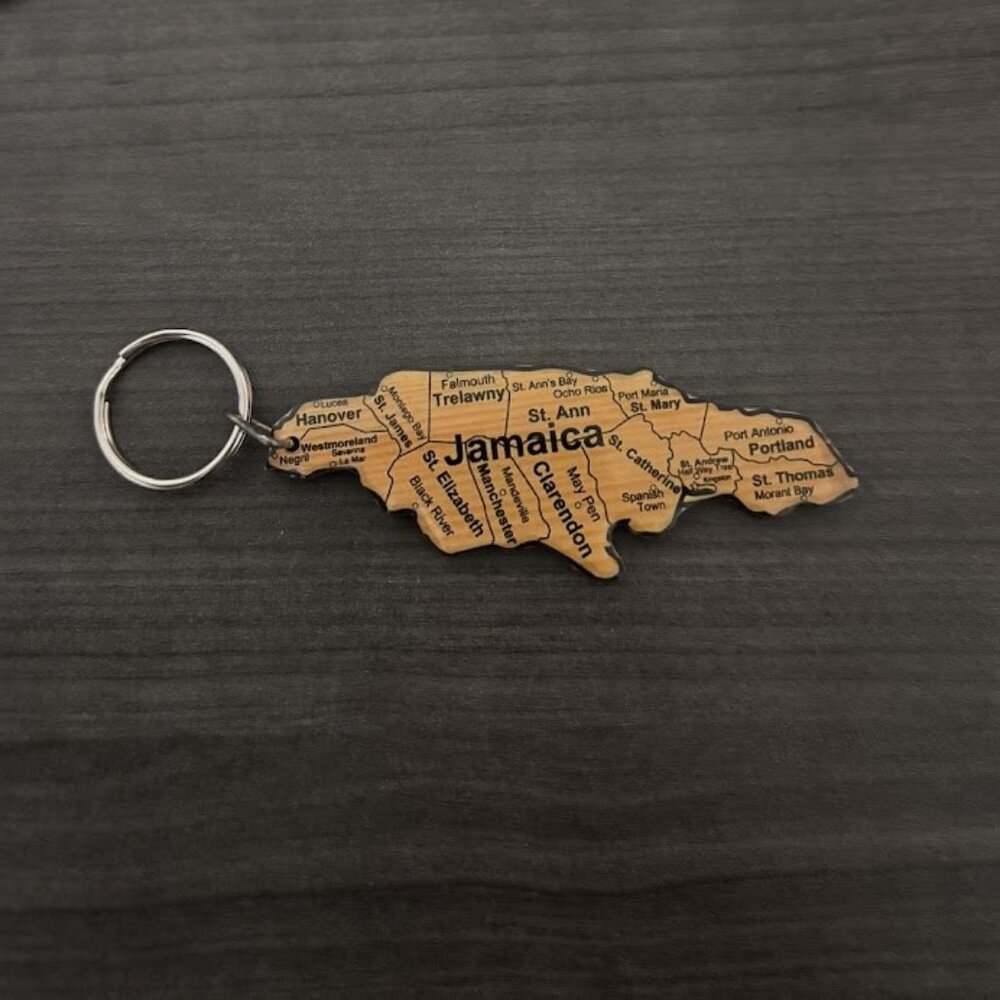 Jamaica Map Keychain